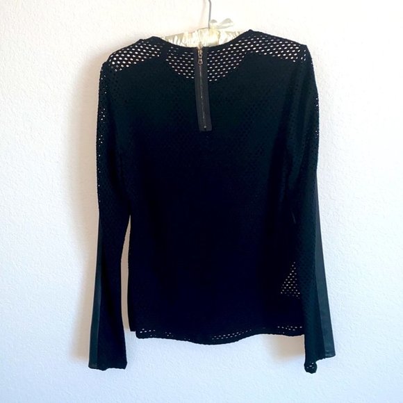 BCBGMAXAZRIA Callan Long Sleeve Contrast Back Top Medium - Picture 9 of 13
